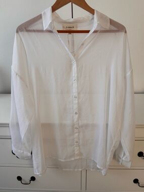 l*space White Sheer Button-Down Shirt